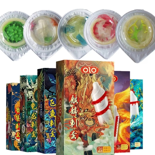 Презерватив с усиками + шарик OLO FLYING KOI 1 штука - 11
