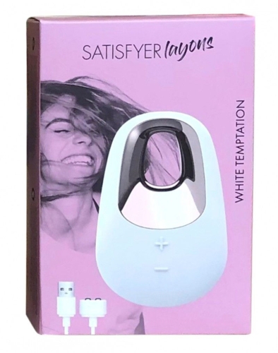 Вібратор супер потужний Satisfyer Lay-On-White Temptation для клітора силіконовий 15 режимів вібрації Сатісфаер Темптейшн - 5