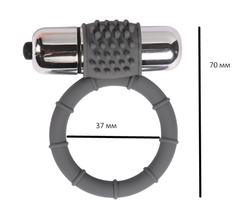 Эрекционное виброкольцо Single bullet cock ring - 4