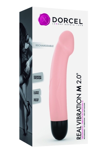 Вібратор реалістичний силіконовий тілесного кольору Dorcel Real Vibration m Flesh 2.0 - 4