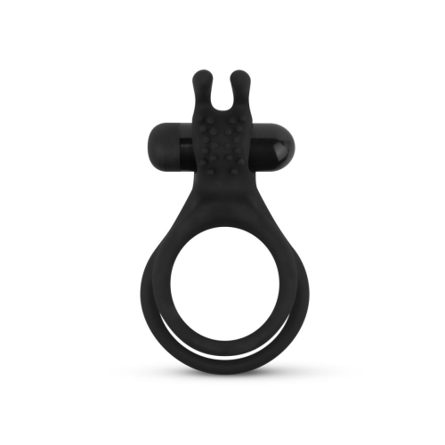 Эрекционное виброкольцо силиконовое черного цвета EasyToys - 3