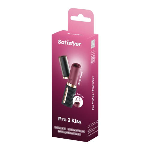 Вакуумний стимулятор для клітора у формі помади червоного кольору Satisfyer Pro 2 Kiss - 6