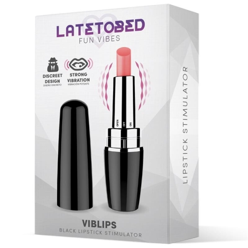 Міні вібратор для клітора у формі помади чорний Latetobed ​​Viblips Lipstick Stimulator Black - 2