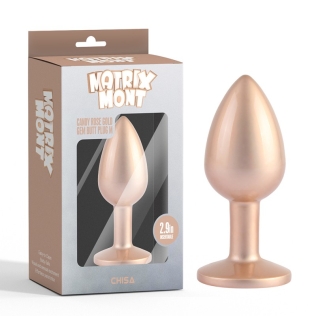 Анальна пробка із кристалом кольору рожевого золота Chisa Candy Gem Butt Plug розмір Medium