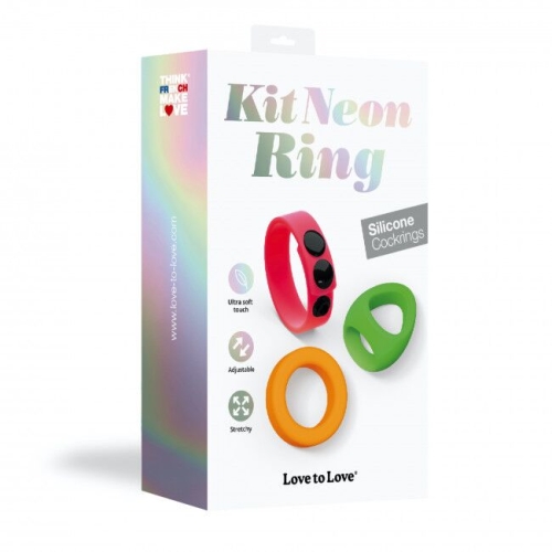 Набор ярких эрекционных колец Love To Love NEON RING KIT - 12