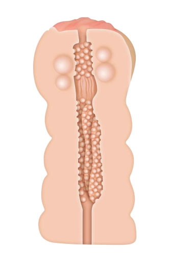 Мастурбатор анус и вагина с внутренними шариками телесного цвета Adam &amp;amp; Eve Adams tight stroker massage beads - 6