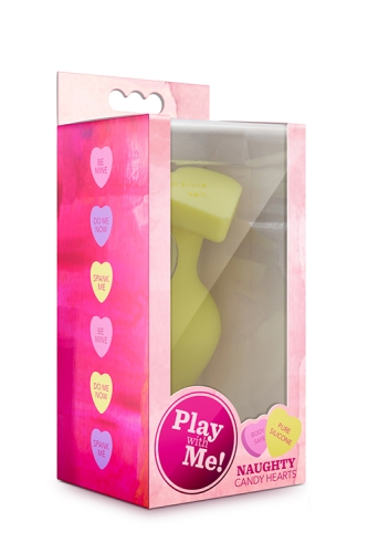 Анальний плаг силіконовий жовтий PLAY WITH ME CANDY HEART SPANK ME - 2