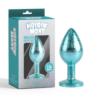 Анальна пробка із кристалом блакитного кольору Chisa Nebula Gem Butt Plug розмір Small