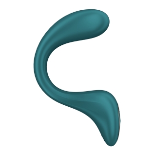 Вагинально-клиторальный вибратор с 2 моторами зеленого цвета Satisfyer G for Goddess 2 