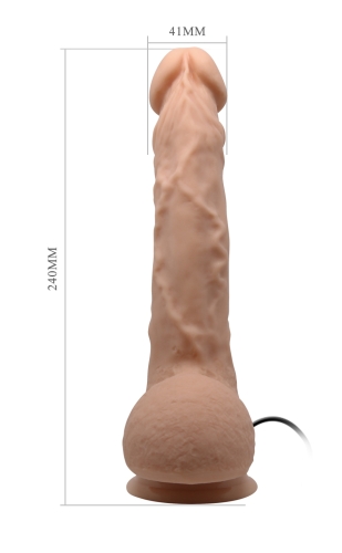 Вібратор реалістичний на присосці тілесного кольору з пультом ДК Lybaile Sextoy top penis довжина 250 мм - 8
