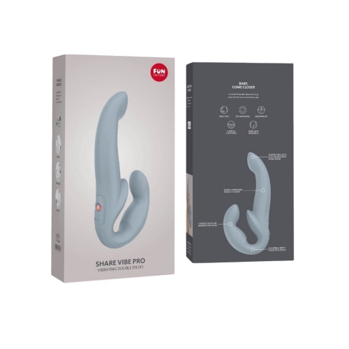 Безремневий вібрострапон регульований сірого кольору Fun Factory Share vibe pro - 6