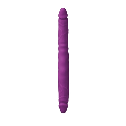 Двосторонній фалоімітатор реалістичний фіолетового кольору NS Novelties Colours double pleasures - 1