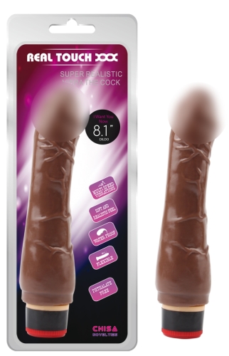 Реалістичний рельєфний вібратор коричневий CHISA Real Touch XXX Vibe Cock - 1