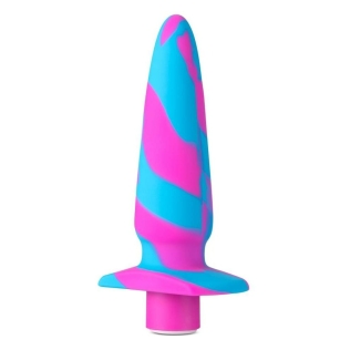 Анальный виброплаг розово-голубой Avant Vibrotize Fuchsia
