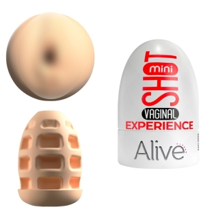 Карманный мастурбатор вагина бежевый Alive Mini Shot Experience 