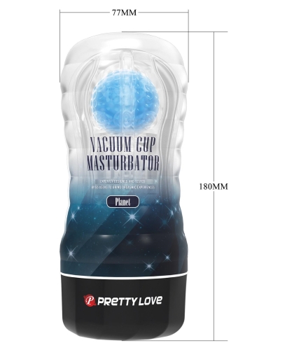 Мастурбатор для чоловіків прозорого кольору із синім яйцем Lybaile Pretty Love Planet - 12