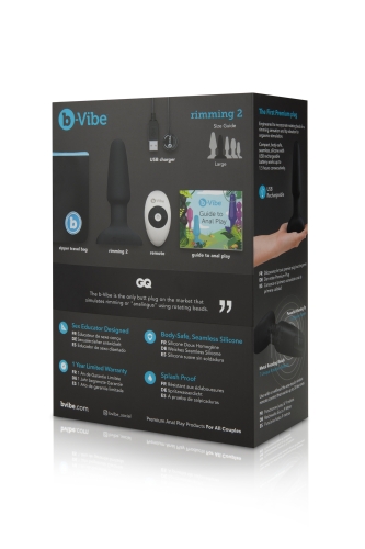 Анальні кульки з пультом та 2 моторами B-Vibe для інтимних ігор чорні - 10