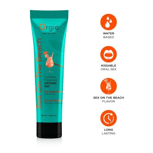 Оральный лубрикант со вкусом коктейля Секс на пляже на водной основе Orgie Lube Tube Sex On The Beach 100 мл - 3