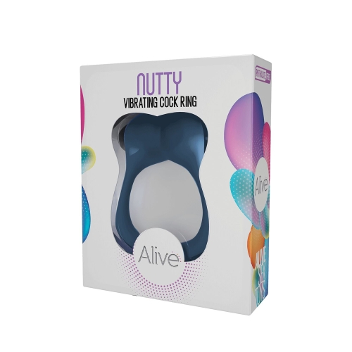 Эрекционное виброкольцо стимулирующее и клитор синий Alive Nutty - 4