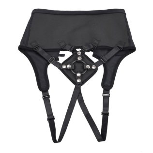 Трусики для страпона с кольцевым креплением черные Sportsheets Corset 