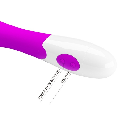 Вібратор для точки G ребристий біло-фуксія Lybaile Pretty Love Elemental Vibrator - 7