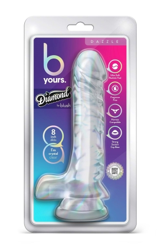 Фалоімітатор реалістичний на присосці прозорий Blush B Yours довжина 228 мм - 4