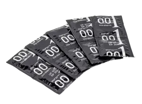 Латексні гладкі ультратонкі презервативи OLO Zerolone ultra thin 10 штук - 4