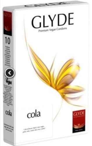 Презервативы Австралийские Glyde Ultra Cola 10 штук черные со вкусом колы - 1