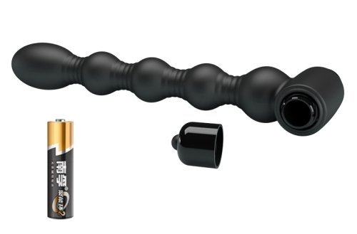 Вібратор анальний кулястий чорного кольору Lybaile MR PLAY Vibrating Anal Plug - 10