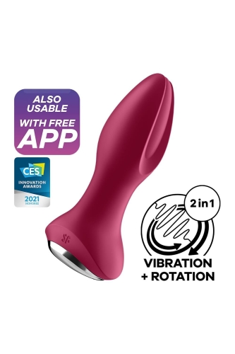 Анальна пробка з функцією керування зі смартфона Satisfyer Rotator Plug фуксія - 8