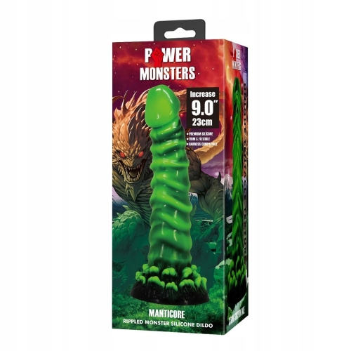 Фаллоимитатор силиконовый на присоске зеленый Baile Power Monsters Manticore - 8
