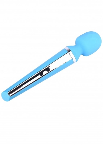 Вібромасажер Ванд у формі мікрофона блакитного кольору Boss series Massager Genius - 3