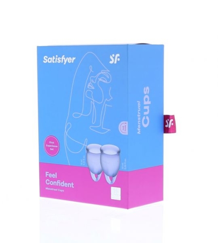Менструальные чаши силиконовые Satisfyer Сатисфаер Feel Confident фиолетовые - 3