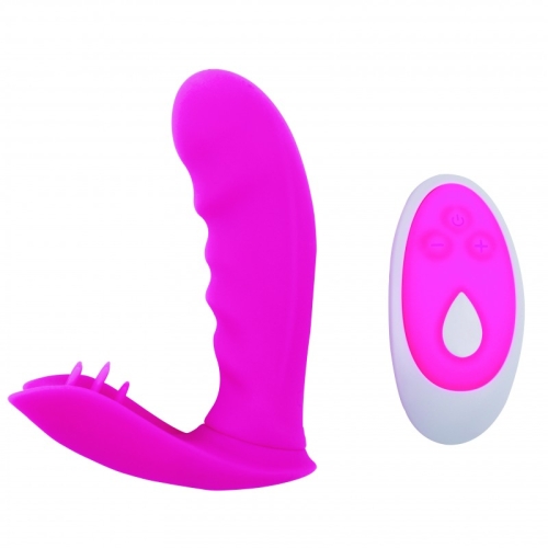 Вібростимулятор із відростком для клітора рожевого кольору Chisa Strapless Strap on - 2