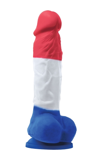 Фаллоимитатор реалистичный на присоске разноцветного цвета NS Novelties Colours pleasures tricolor длина 127 мм - 1