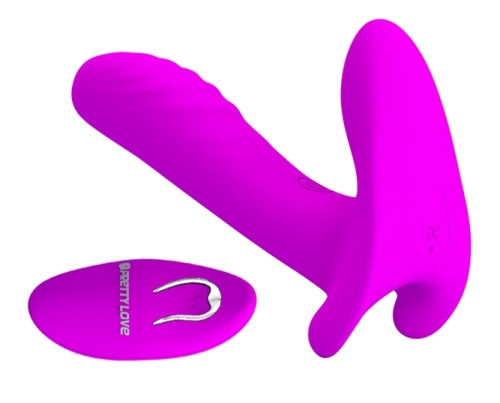 Вибратор со стимулятором клитора фиолетовый PRETTY LOVE Remote Control Massager - 3