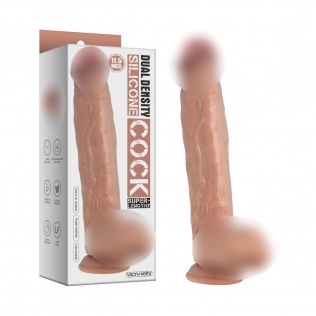 Фалоімітатор реалістичний на присосці силіконовий тілесний Vscnovelty 11.5”Dual-Layered Nature-Feel Silicone Dildo