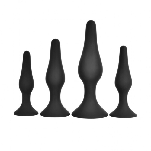 Набор анальных пробок черного цвета Vscnovelty V Fantasy pleasure anal training kit 4 предмета - 2