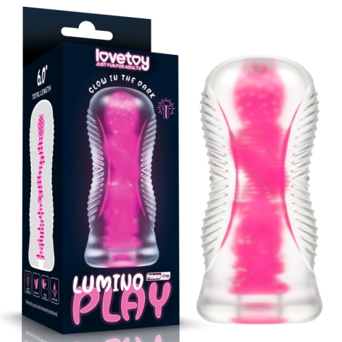 Мастурбатор для чоловіків прозоро рожевого кольору Lovetoy Lumino Play довжина 60 мм - 1