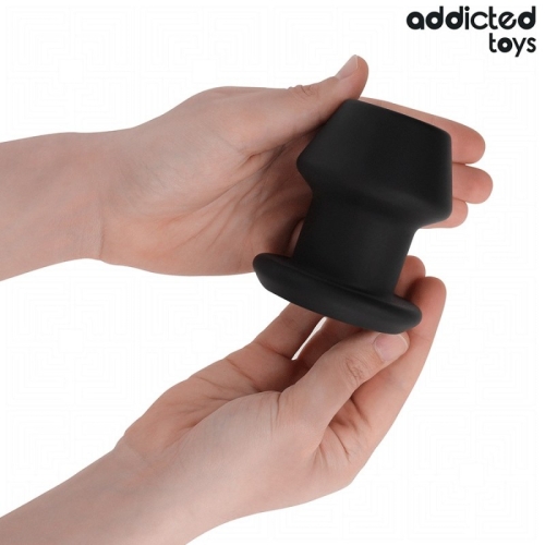 Анальна пробка з силіконовим отвором чорна Extreme Hollow Anal Plug - 3