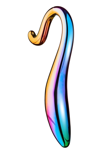 Изогнутый стеклянный фаллоимитатор разноцветный Dream Toys Glamour Glass - 2