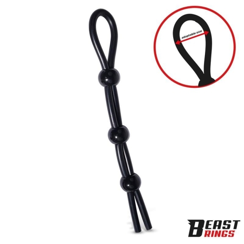 Эрекционная петля на член с тремя застежками силиконовая черная Intoyou Triple Lasso Adjustable Silicone Cock Ring - 3