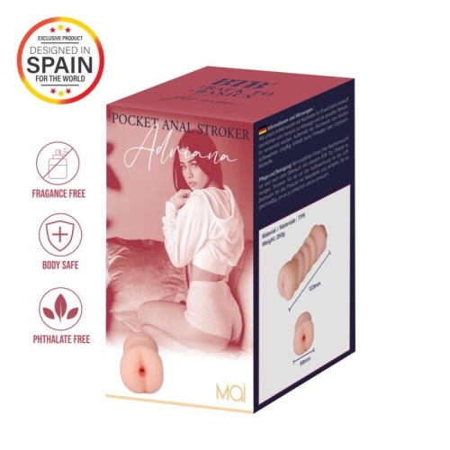 Мастурбатор Анус та Ротик тілесного кольору Mai BTB Pocket Vagina Adriana - 3