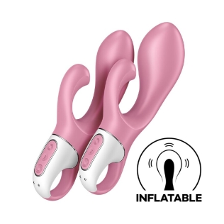 Вибратор кролик  для стимуляции точки G надувной розовый Satisfyer Air Pump Bunny 2  