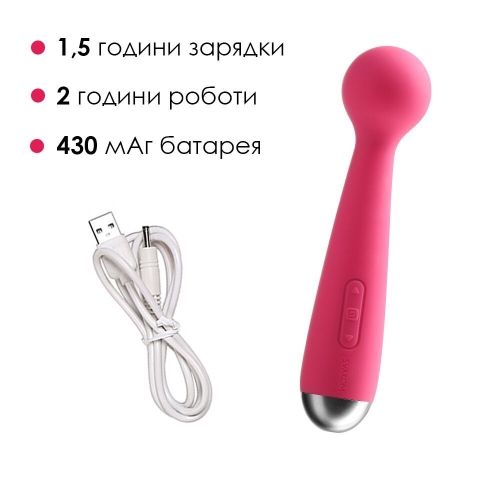 Вібратор мікровон для клітора червоний Svakom (Сваком) Mini Emma Plum - 4