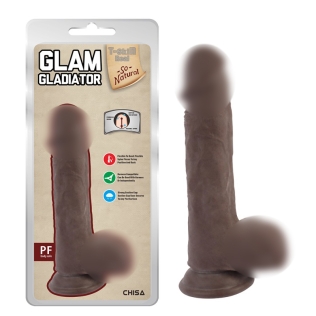 Фалоімітатор реалістичний на присосці коричневого кольору Chisa Glam Gladiator