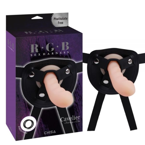 Страпон на ремені бежевий силіконовий Chisa Cavelier Strap-On - 1