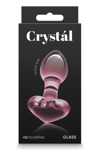 Анальний скляний затор рожевого кольору NS Novelties Crystal heart - 2