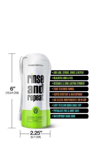 Мастурбатор вагіна прозорого кольору Happy Ending Rinse And Repeat Classic Stroker Pussy - 1