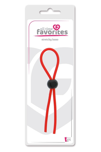 Эрекционное кольцо (лассо) для пениса красное DREAM TOYS STRETCHY THIN LASSO - 2